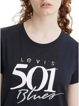 T-Shirt Levis The Perfect 501 Preto para Mulher