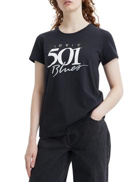 T-Shirt Levis The Perfect 501 Preto para Mulher