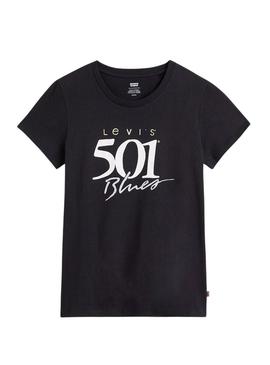 T-Shirt Levis The Perfect 501 Preto para Mulher