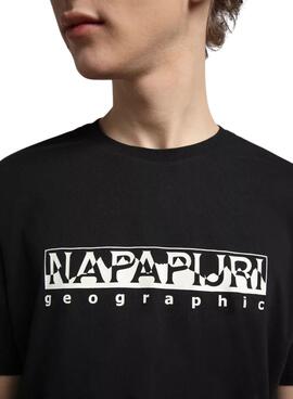 T-Shirt Napapijri Sella Preto Unissex