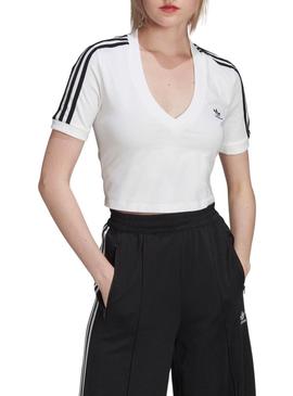 Top Crop Adidas Adicolor Branco para Mulher