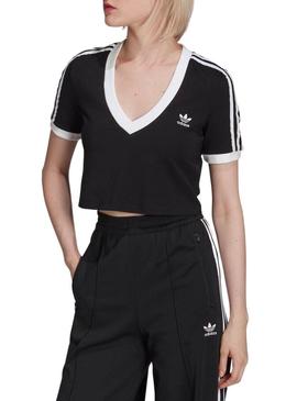 Top Crop Adidas Adicolor Preto Mulher