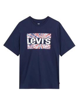 T-Shirt Levis Relaxed Fit Azul Marinho Unissex