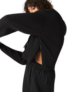 Sweat Lacoste Capuz Preto para Mulher