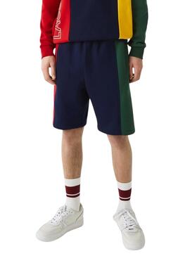 Bermuda Lacoste Tricolor Azul Marinho para Homem