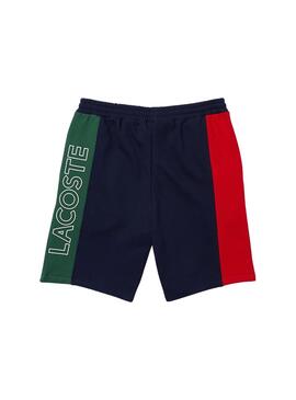 Bermuda Lacoste Tricolor Azul Marinho para Homem