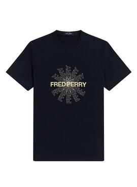 T-Shirt Fred Perry Graphic Azul Marinho para Homem