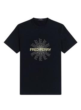 T-Shirt Fred Perry Graphic Azul Marinho para Homem