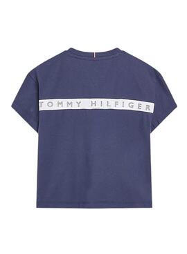 T-Shirt Tommy Hilfiger Distintivo Azul Marinho Menino