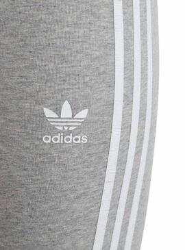 Legging Adidas 3 Riscas Cinza Menina