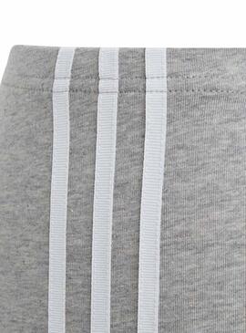 Legging Adidas 3 Riscas Cinza Menina