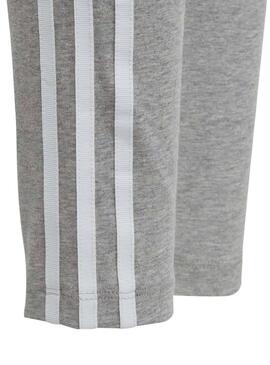 Legging Adidas 3 Riscas Cinza Menina