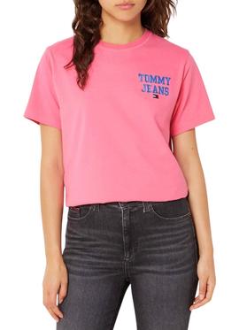 T-Shirt Tommy Jeans POP DROP Rosa Mulher