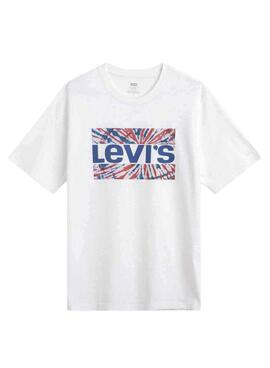 T-Shirt Levis Relaxed Tie Dye Branco para Homem