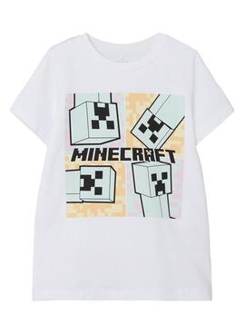 T-Shirt Name It Minecraft Branco para Menina