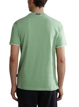 T-Shirt Napapijri S-Whale Verde para Homem