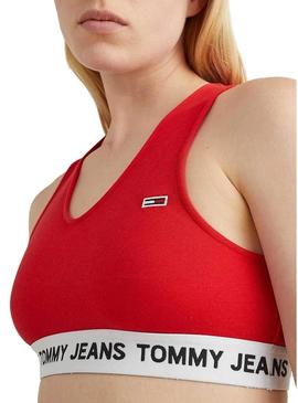 Top Tommy Jeans Super Crop Vermelho para Mulher