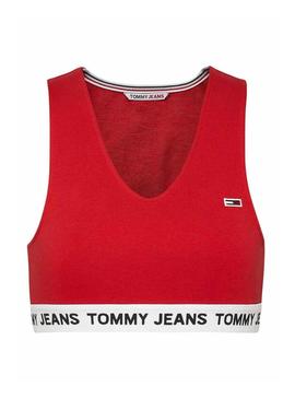 Top Tommy Jeans Super Crop Vermelho para Mulher