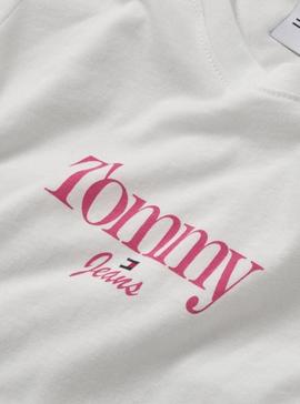 T-Shirt Tommy Jeans Skinny Essential Branco Mulher