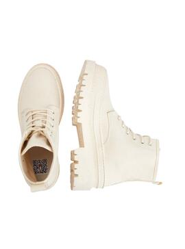 Botas Tommy Jeans Cadarços Creme para Mulher