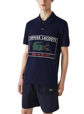 Polo Lacoste Made In France Azul Marinho para Homem