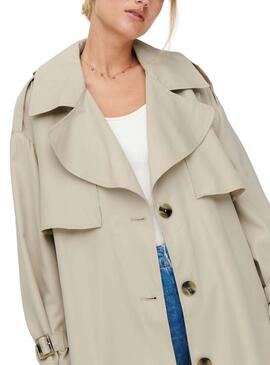 Trench coat Only Dina Wide Bege para Mulher