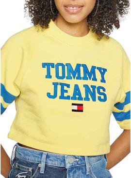 Sweat Tommy Jeans POP DROP Amarelo para Mulher