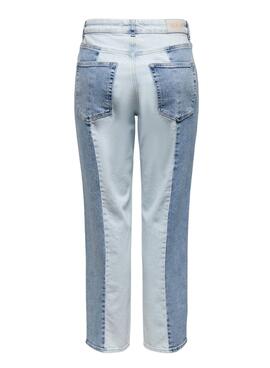 Jeans Only Megan Patchwork Azul Mulher