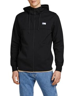 Sweat Jack & Jones Zíper Preto Homem