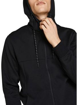 Sweat Jack & Jones Zíper Preto Homem