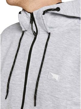 Sweat Jack & Jones Zíper Cinza Homem