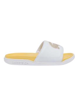 Flip Flops Lacoste Croco Dualiste Branco e Amarelo