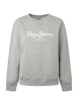 Sweat Pepe Jeans Nanette Cinza para Mulher