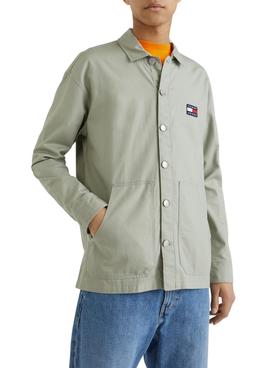 Overshirt Tommy Jeans Twisted Flag Verde Homem