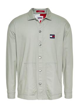 Overshirt Tommy Jeans Twisted Flag Verde Homem