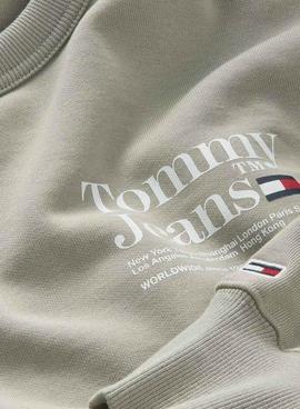Sweat Tommy Jeans Text Bege para Homem