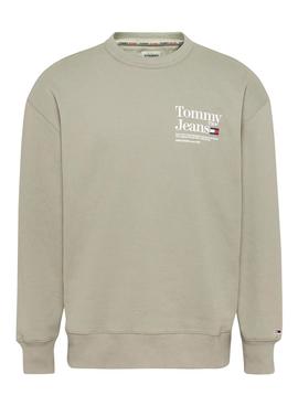 Sweat Tommy Jeans Text Bege para Homem