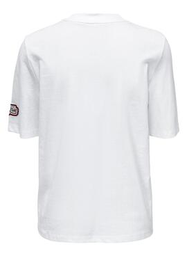T-Shirt Only Kina Athletic Branco para Mulher