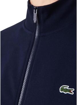 Sweat Lacoste Basica Zíper Azul Marinho