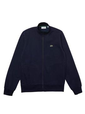 Sweat Lacoste Basica Zíper Azul Marinho