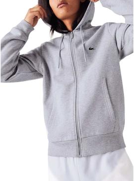 Sweat Lacoste Hood Zip Cinza para Homem