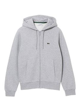 Sweat Lacoste Hood Zip Cinza para Homem