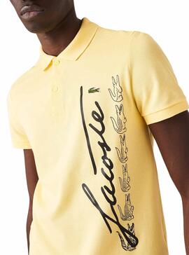 Polo Lacoste Regular Fit Amarelo para Homem