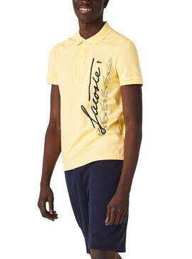 Polo Lacoste Regular Fit Amarelo para Homem