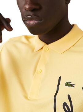 Polo Lacoste Regular Fit Amarelo para Homem
