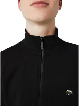 Sweat Lacoste Zíper Preto para Homem