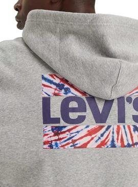 Sweat Levis Graphic Zip Tiedye Cinza para Homem