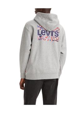 Sweat Levis Graphic Zip Tiedye Cinza para Homem