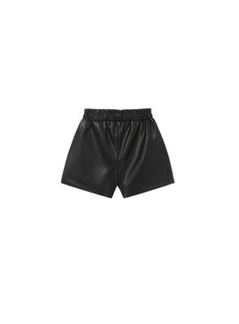 Short Mayoral Couro Sintético Preto para Menina