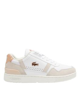 Sapatilhas Lacoste T-Clip Branco Rosa para Mulher